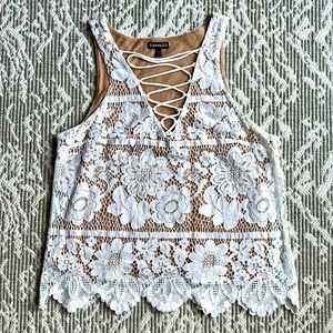 Express Lace Overlay Top